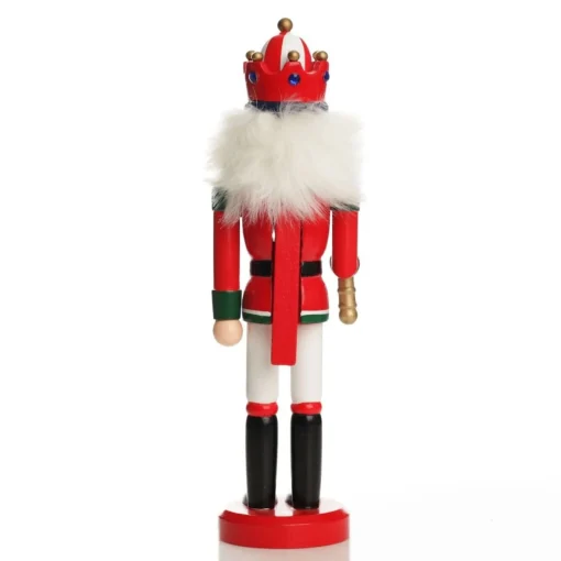 Traditional Christmas Wooden Nutcracker Soldier Ornament with Baton - Medium Fashion