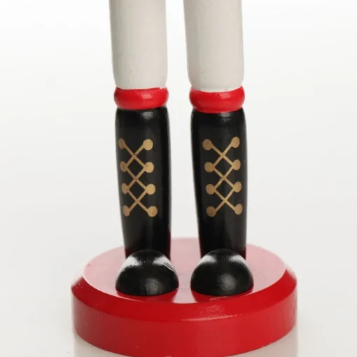 Traditional Christmas Wooden Nutcracker Soldier Ornament with Baton - Medium Fashion