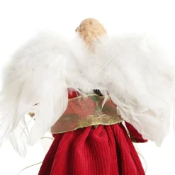 Traditional Red and Green Angel Tree Topper Ornament Fashion