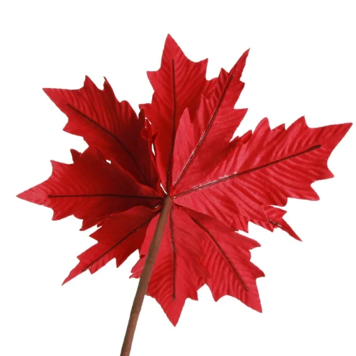 Traditional Red Velvet Poinsettia Flower Stem Shop