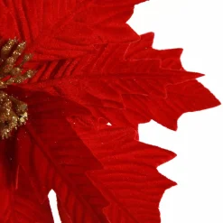Traditional Red Velvet Poinsettia Flower Stem Shop