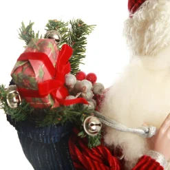 Traditional Santa holding Wreath Christmas Figurine Shop