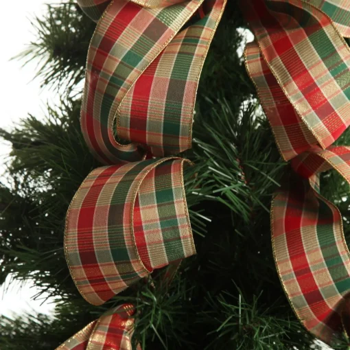 Traditional Tartan Deluxe Tree Topper Bow with Streamers Fashion