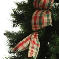 Traditional Tartan Deluxe Tree Topper Bow with Streamers Fashion