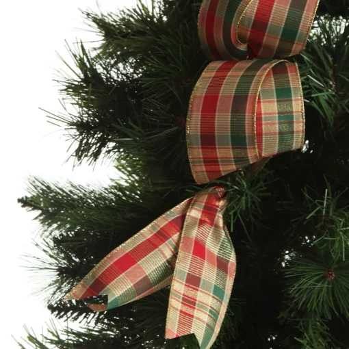 Traditional Tartan Deluxe Tree Topper Bow with Streamers Fashion
