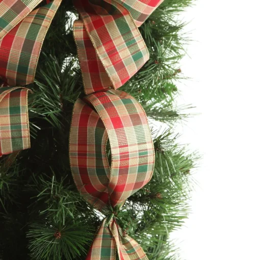 Traditional Tartan Deluxe Tree Topper Bow with Streamers Fashion