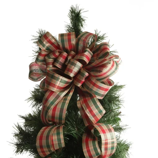Traditional Tartan Deluxe Tree Topper Bow with Streamers Fashion