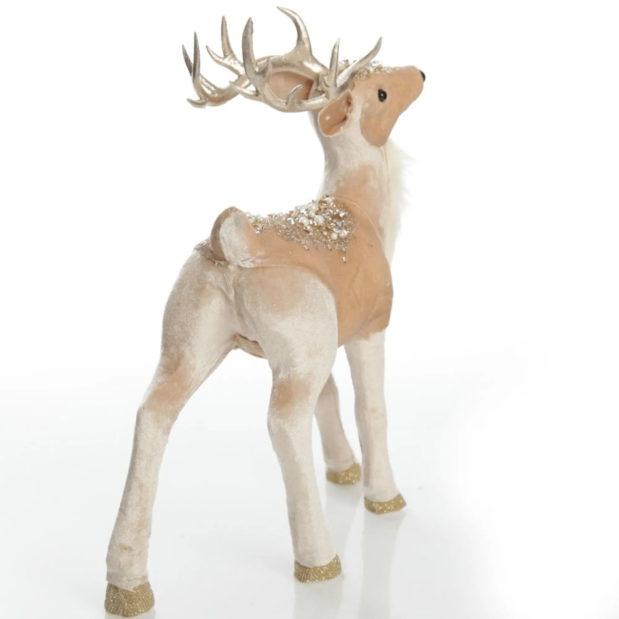 Velvet Pink Deer with Jewels - Standing with Head Back Store