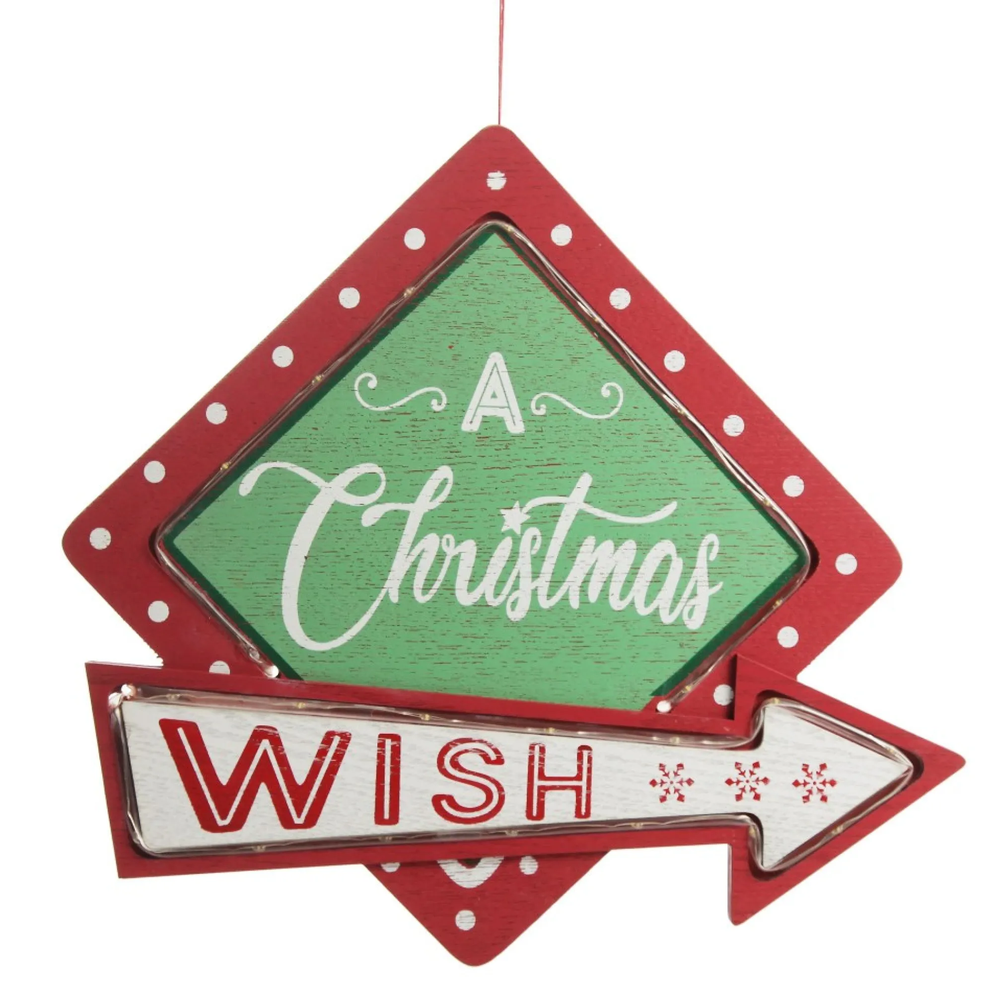 Vintage Lightup Christmas Wish Sign Outlet
