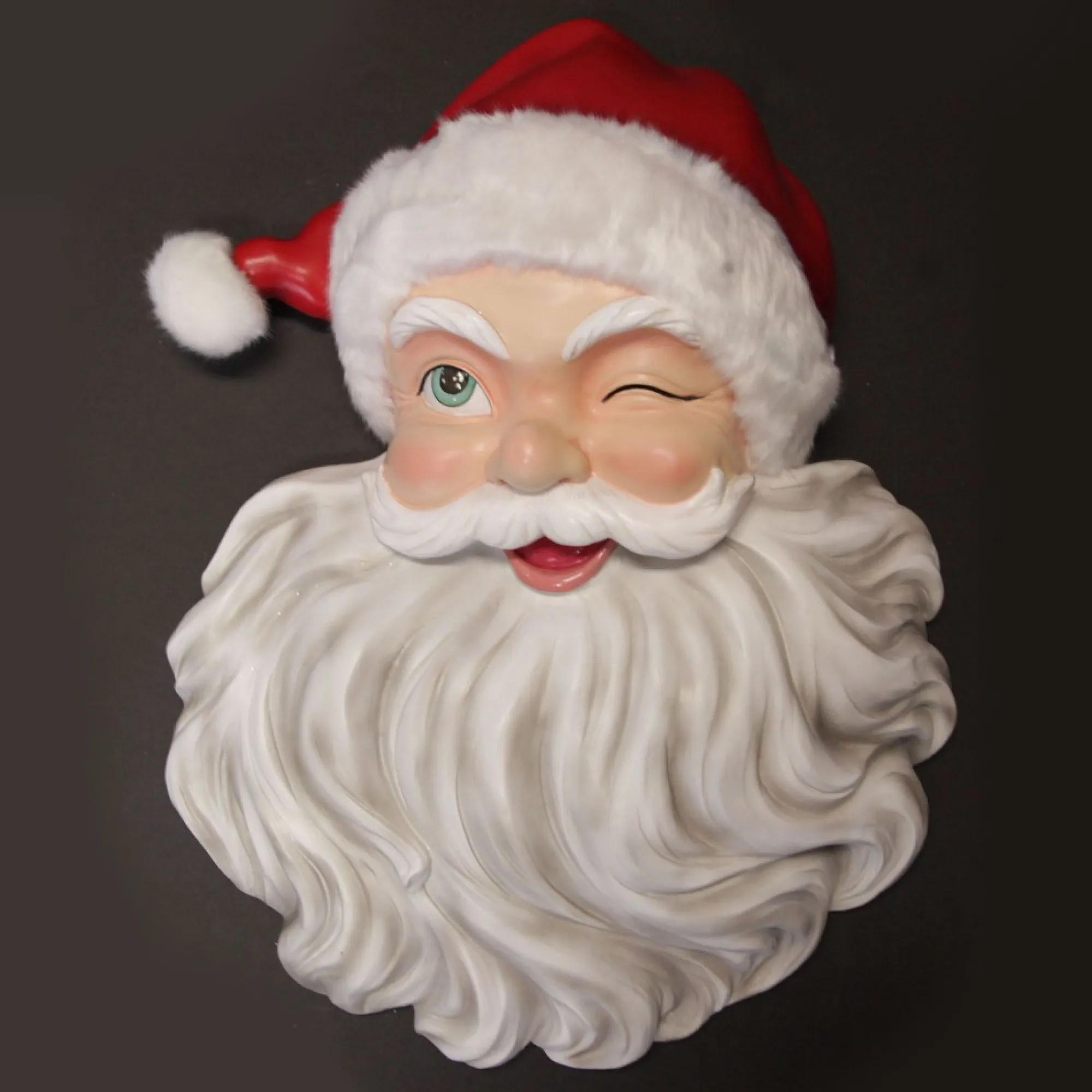 Vintage Red Winking Santa Wall Hanging Hot