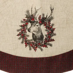 Vintage Reindeer Christmas Tree Skirt Flash Sale
