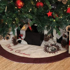 Vintage Reindeer Christmas Tree Skirt Flash Sale