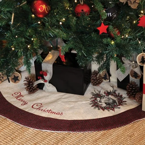 Vintage Reindeer Christmas Tree Skirt Flash Sale