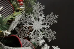 White and Silver Glitter Snowflake Tree Decoration Best