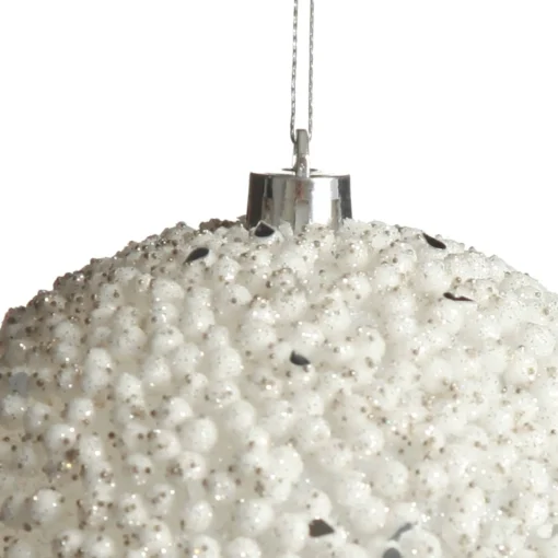 White Beaded Christmas Bauble - Set of 2 Shop