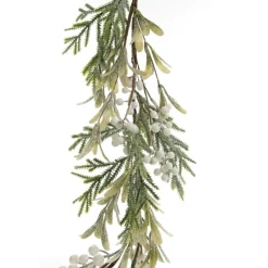 White Berry and Frosted Leaf Christmas Garland Sale