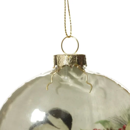 White Christmas Bird Glass Disc Fashion