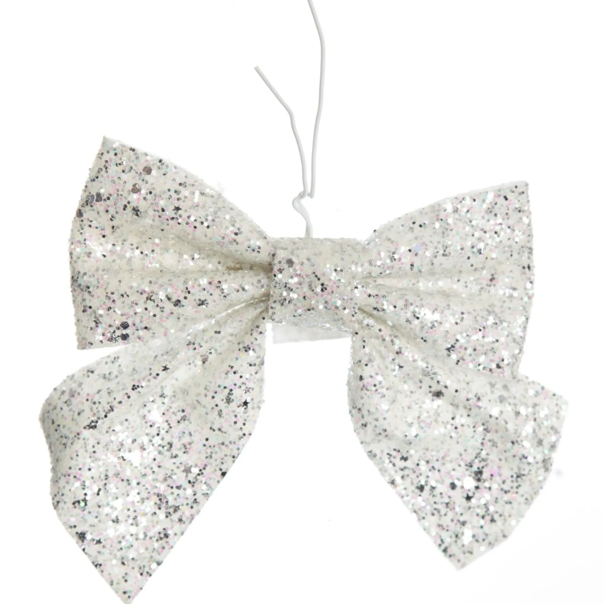 White Glitter Bow - Set of 2 Discount