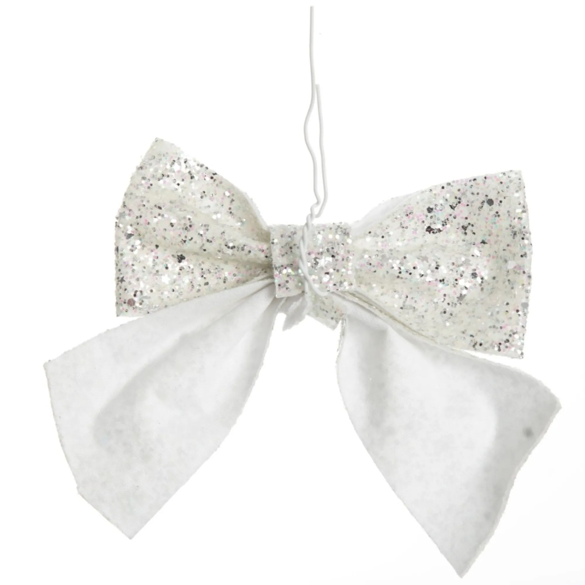 White Glitter Bow - Set of 2 Discount