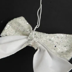 White Glitter Bow - Set of 2 Discount