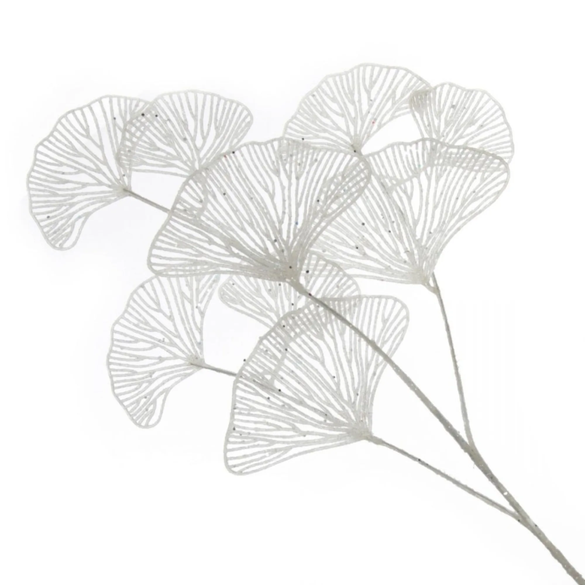 White Glitter Fan Coral Pick New