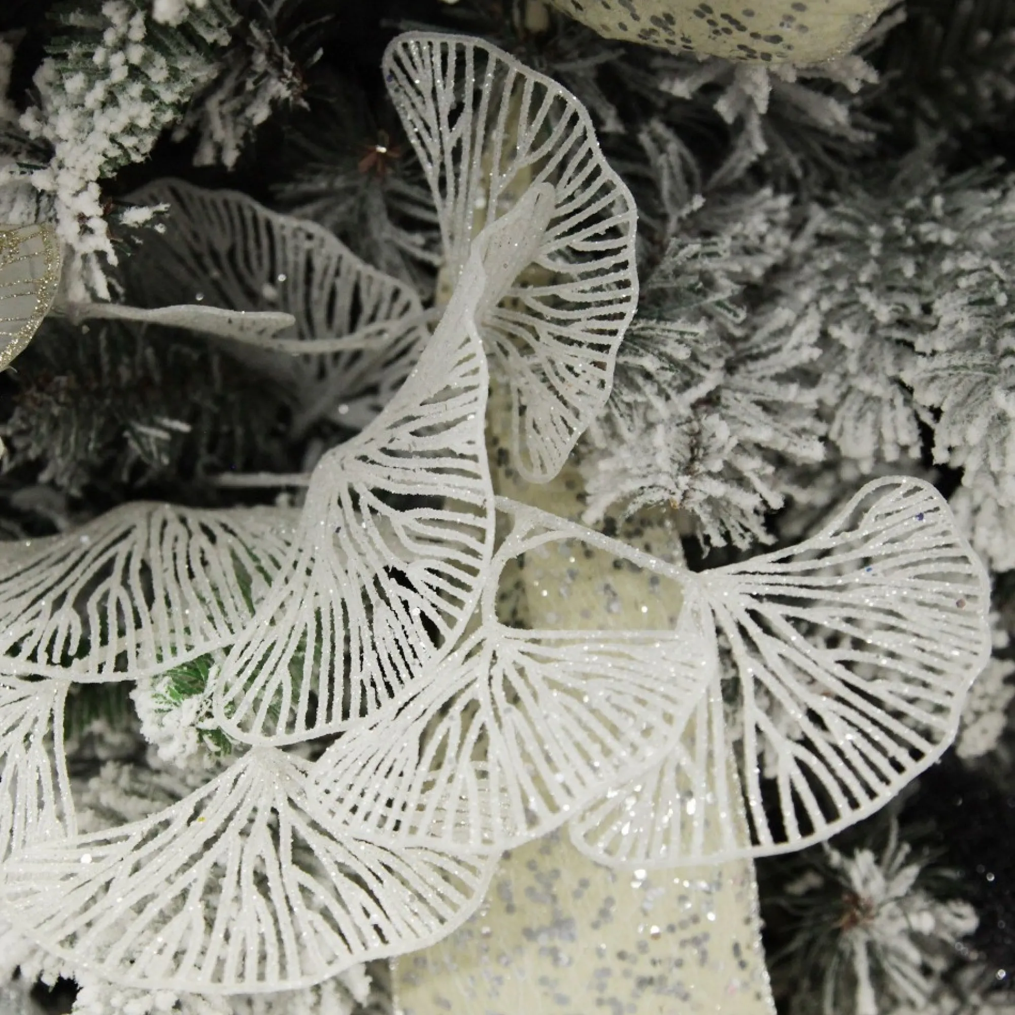 White Glitter Fan Coral Pick New