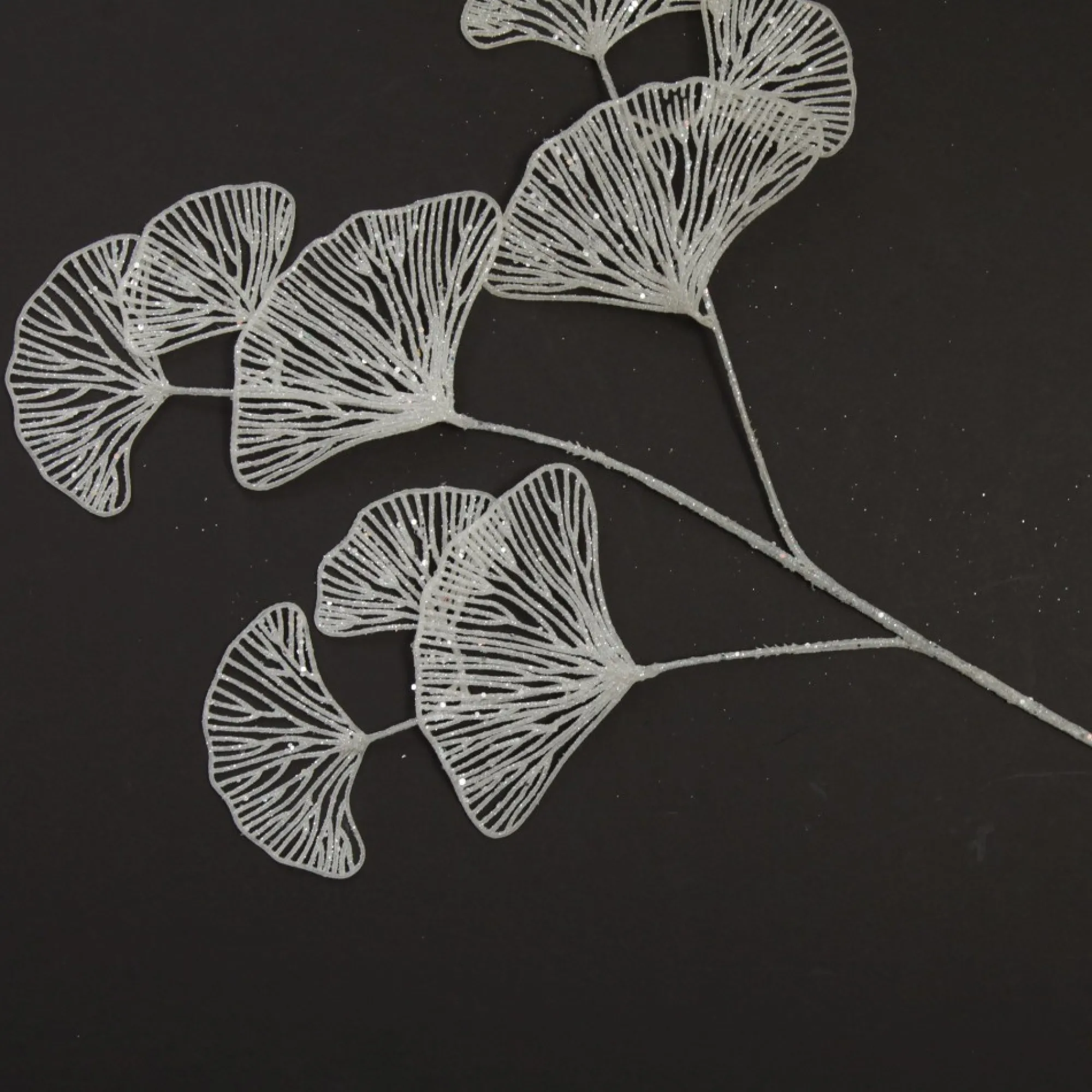 White Glitter Fan Coral Pick New