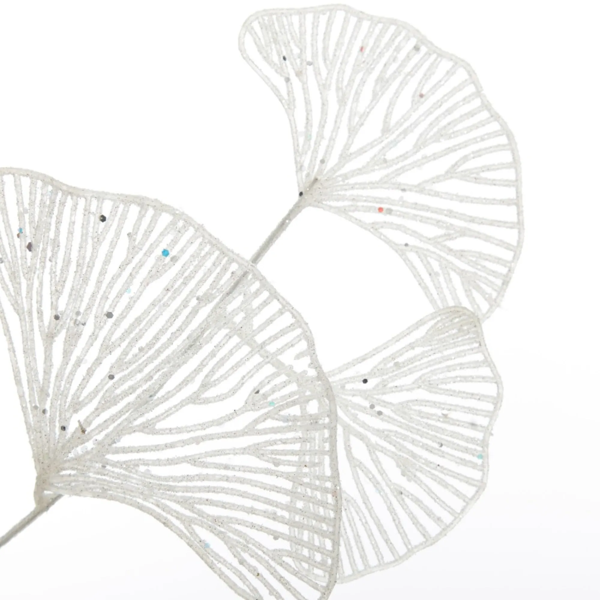 White Glitter Fan Coral Pick New