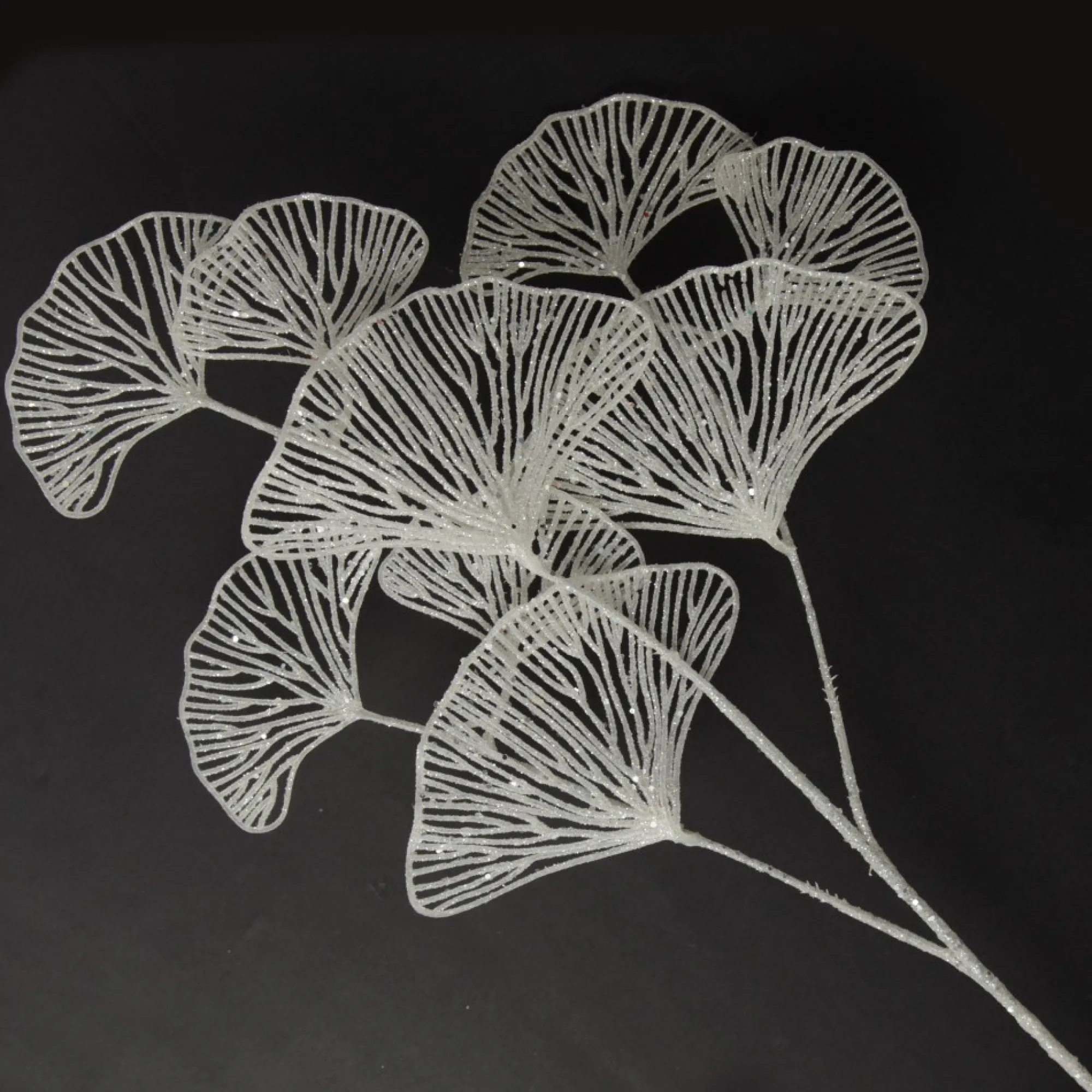 White Glitter Fan Coral Pick New