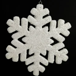 White Glitter Hanging Snowflake - Small Flash Sale