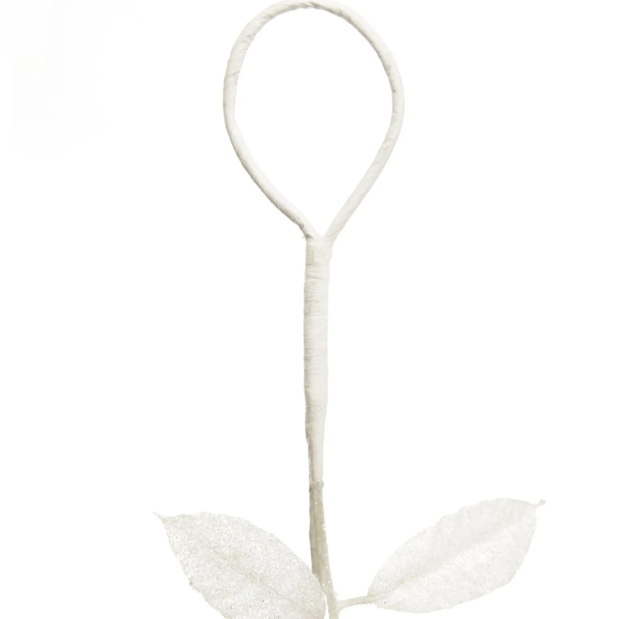 White Glitter Leaf Christmas Garland Fashion