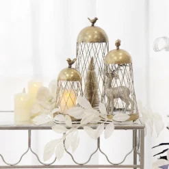 White Glitter Leaf Christmas Garland Fashion