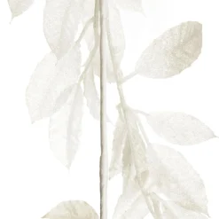 White Glitter Leaf Christmas Garland Fashion