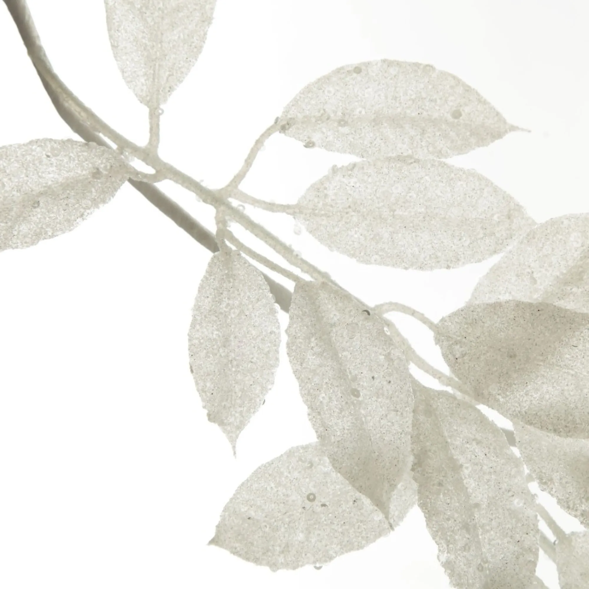 White Glitter Leaf Christmas Garland Fashion