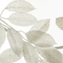 White Glitter Leaf Christmas Garland Fashion