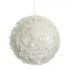 White Glitter Sequin and Bead Ball Clearance