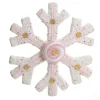 White Glitter Snowflake with Pink Frosting and Sprinkles Clearance