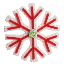 White Glitter Snowflake with Red Icing Flash Sale