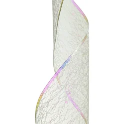 White Iridescent Spider Mesh Wired Christmas Ribbon Garland Flash Sale