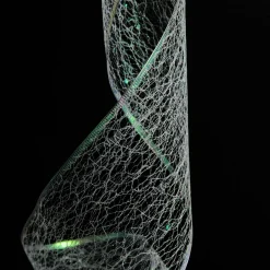 White Iridescent Spider Mesh Wired Christmas Ribbon Garland Flash Sale