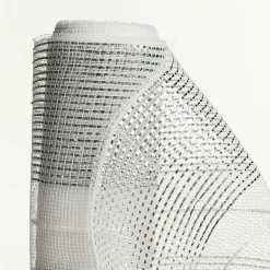 White Metallic Stripe Decomesh Roll Hot