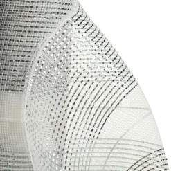 White Metallic Stripe Decomesh Roll Hot