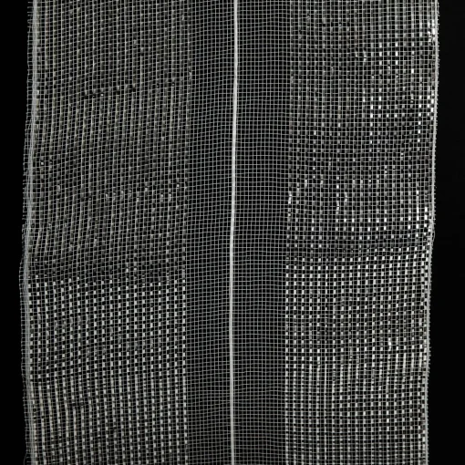White Metallic Stripe Decomesh Roll Hot