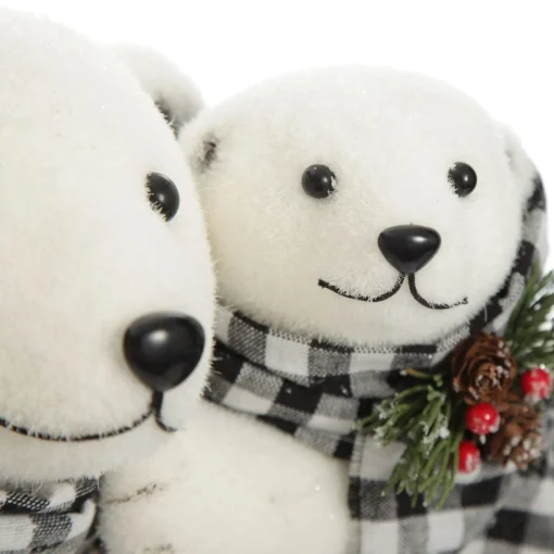 White Mother and Cub Polar Bears Hugging Clearance