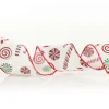 White Peppermint Candy Cane Ribbon - 6.3cm Shop