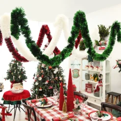 White Thick Christmas Tinsel Garland New