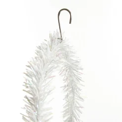 White Tinsel Lolly Christmas Swing Ornament - Single Seat Best