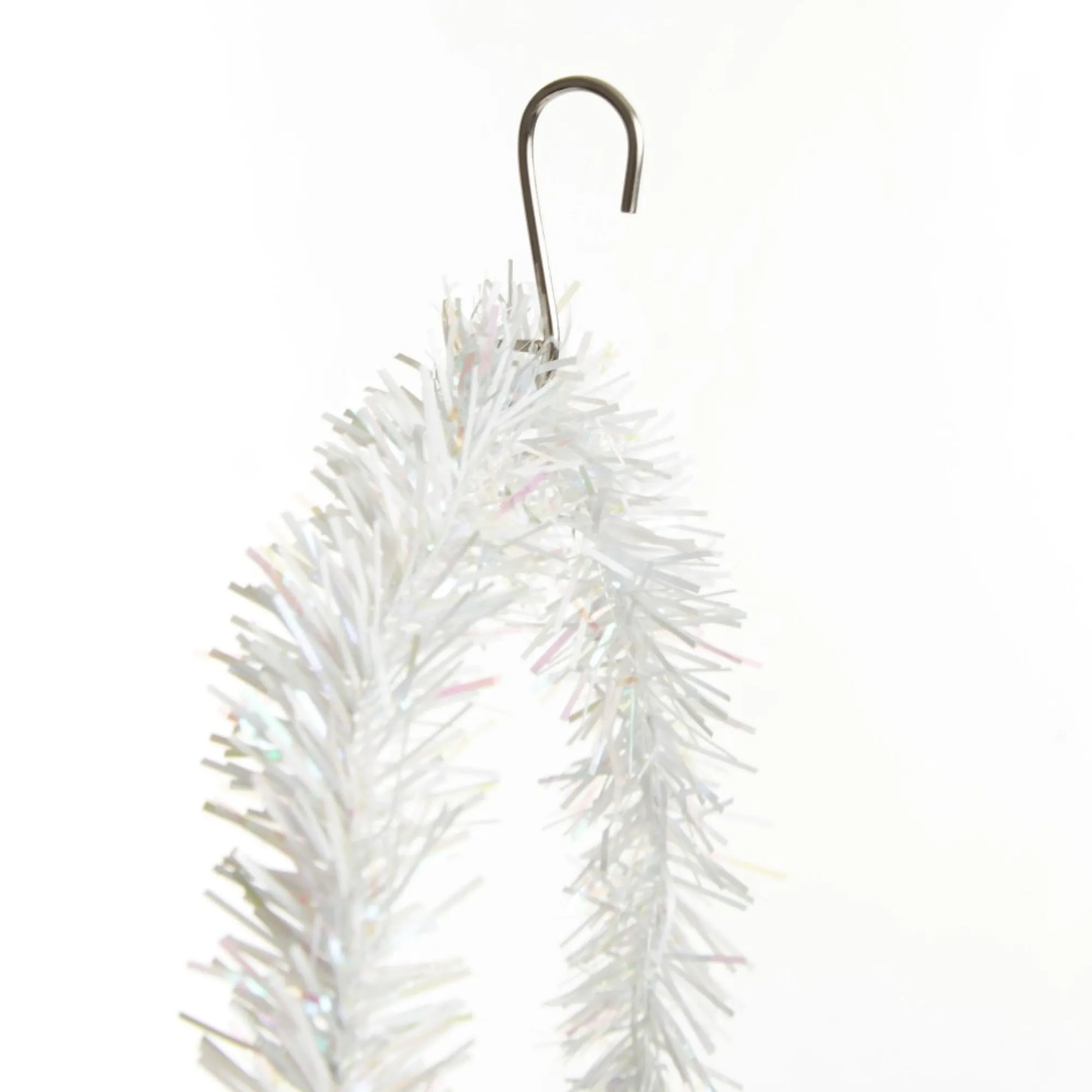 White Tinsel Lolly Christmas Swing Ornament - Single Seat Best