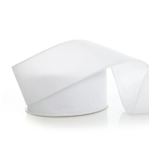 White Velvet Wired Christmas RIbbon - 6.5cm Fashion