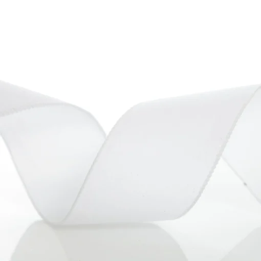 White Velvet Wired Christmas RIbbon - 6.5cm Fashion
